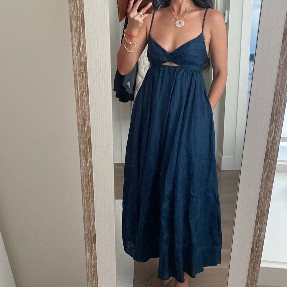 Zimmermann linen beaded midi dress